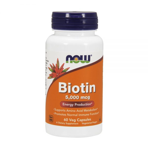 NOW BIOTIN 5000 MCG *60 VEG CPS