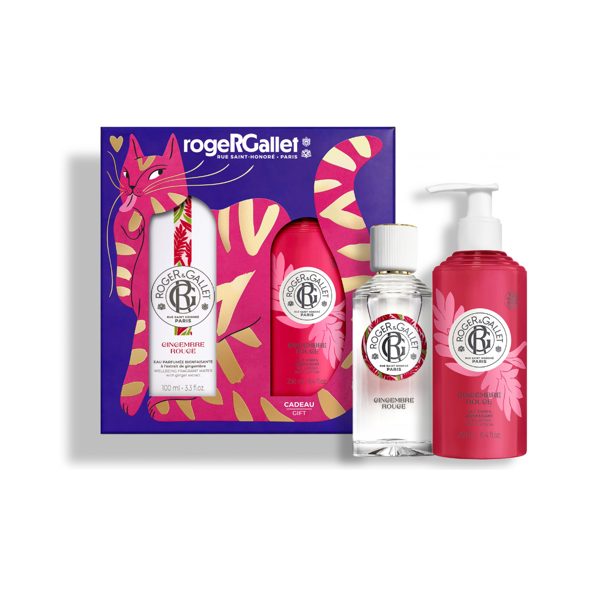 ROGER&GALLET SET XMAS GINGEMBRE ROUGE FRAGRANT WATER 100ML+BODY LOTION 250ML - set promocional